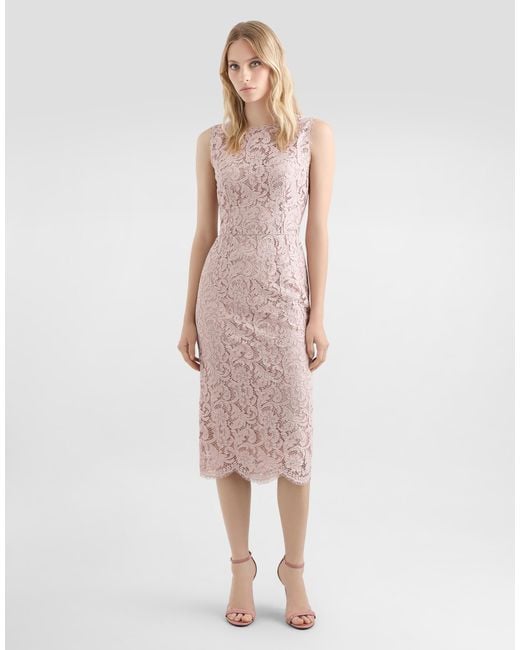 Dolce & Gabbana Pink Cordonetto Lace Dress
