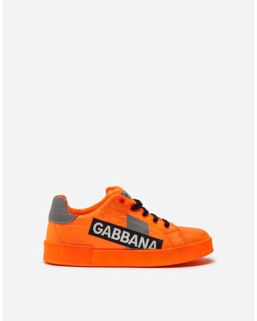 Dolce & Gabbana Sneakers Portofino Custom Aus Nylon Mit Logo-Tape in Orange  für Herren | Lyst AT