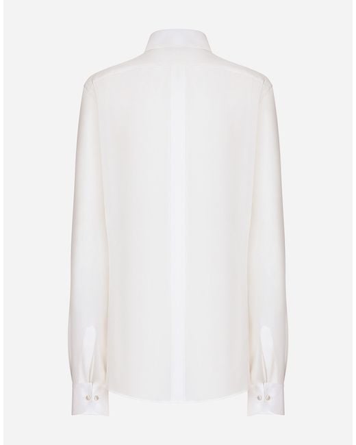 Dolce & Gabbana White Silk Crepe De Chine Shirt