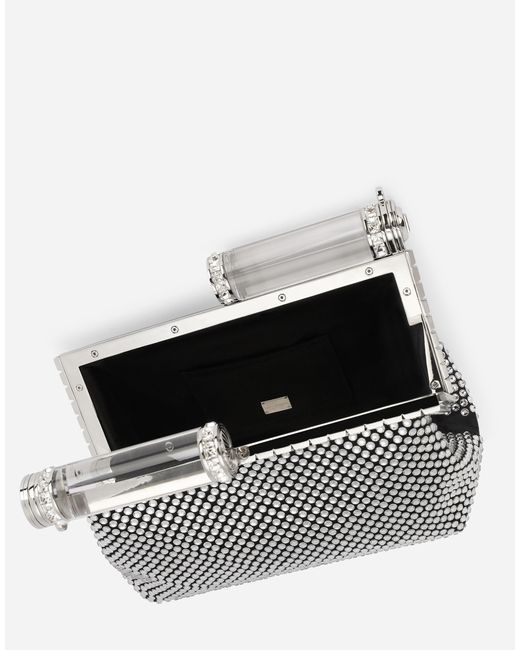 Dolce & Gabbana バッグ サテン＆ヒートシールラインストーン Gray