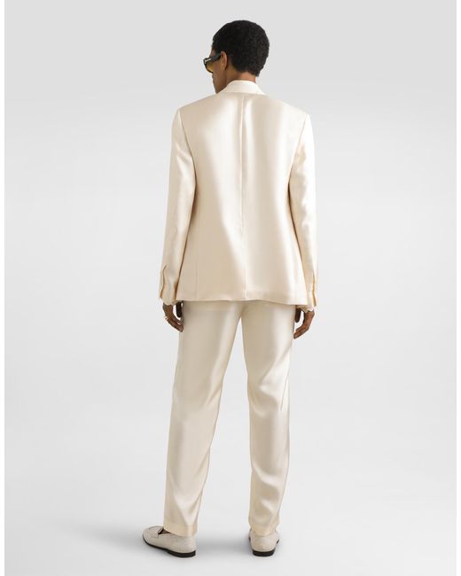 Dolce & Gabbana Natural Silk Trousers for men
