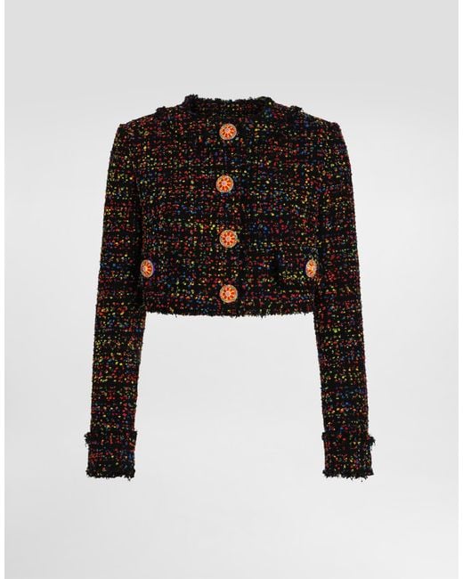 Dolce & Gabbana Black Short Tweed Jacket