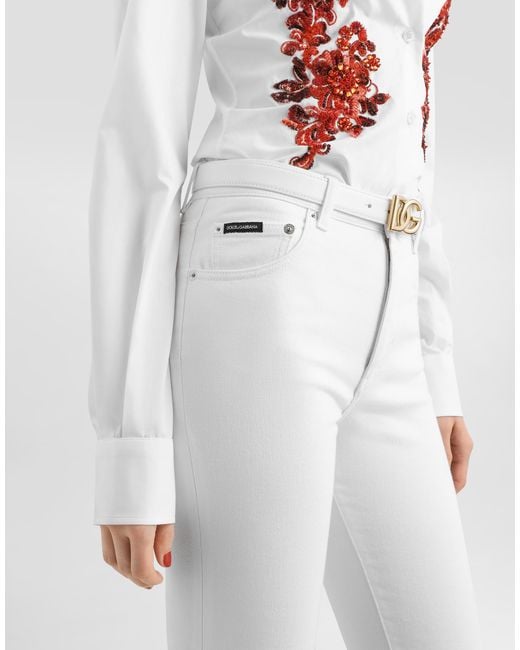 Dolce & Gabbana White Pantalone 5 Tasche