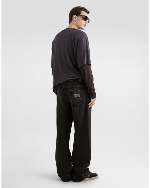 Dolce & Gabbana Black Cotton T-Shirt for men