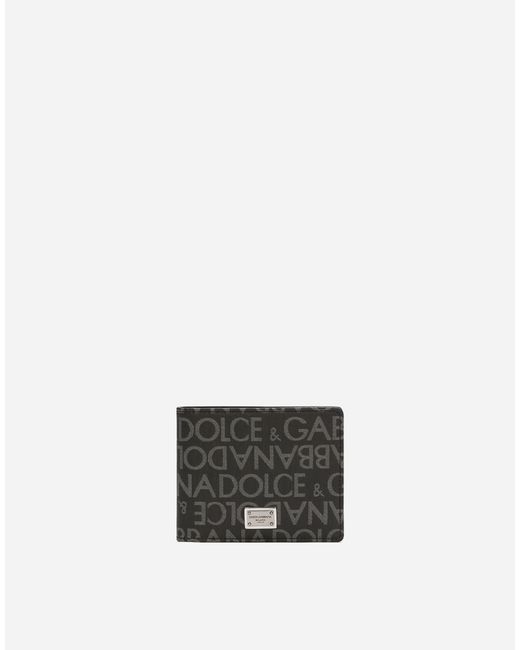 Dolce & Gabbana White Coated Jacquard Bifold Wallet for men