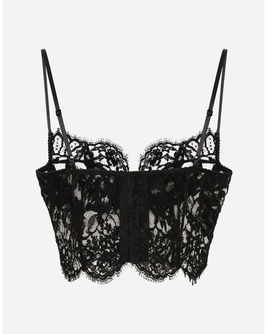 Dolce & Gabbana Black Lace Balconette Bralette