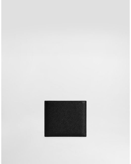 Dolce & Gabbana White Calfskin Bifold Wallet With Logo Tag for men