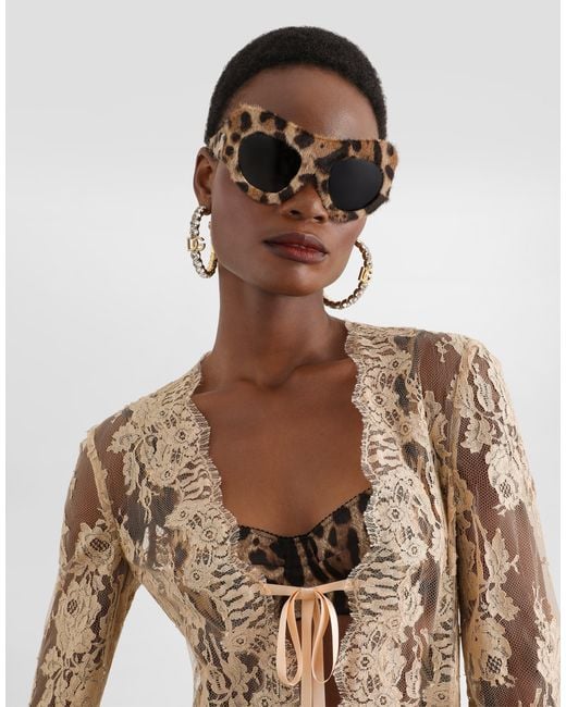 Dolce & Gabbana Natural Lace Dress