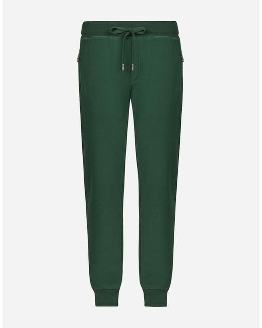 Dolce & Gabbana Jogginghose Aus Jersey Mit Logoplakette in Green für Herren