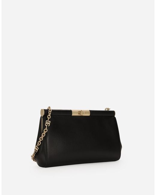 Dolce & Gabbana Black Large Nappa Leather Marlene Shoulder Bag