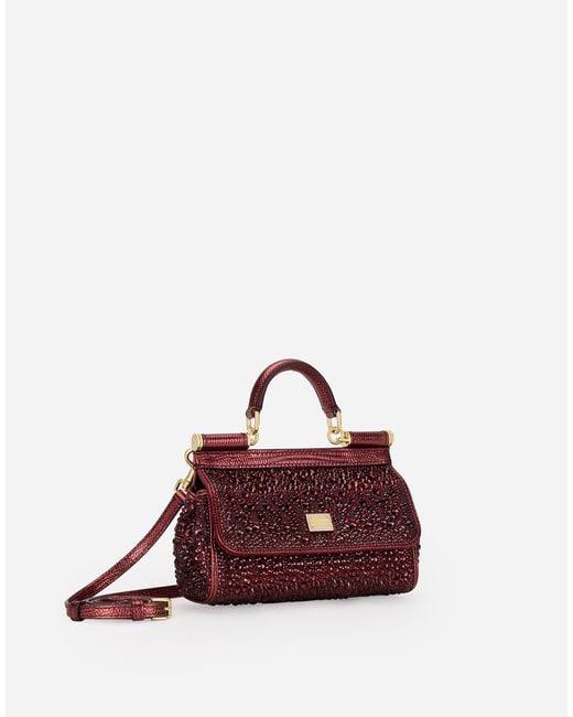 Dolce & Gabbana Red Henkeltasche Sicily Klein