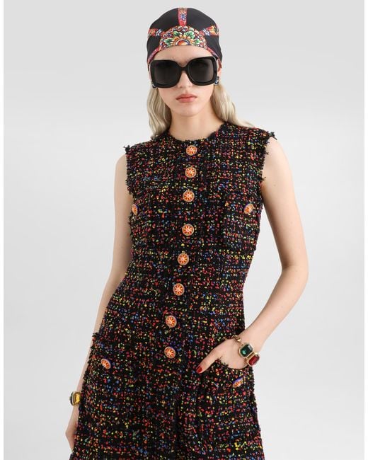 Dolce & Gabbana Black Tweed Dress