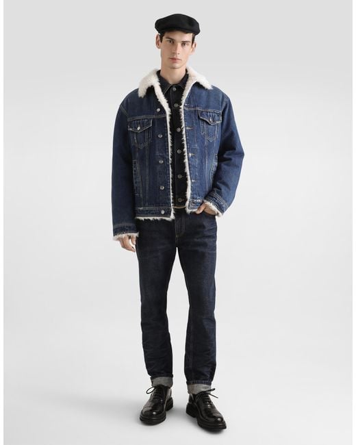 Dolce & Gabbana Blue Loose Cotton Denim Jeans for men