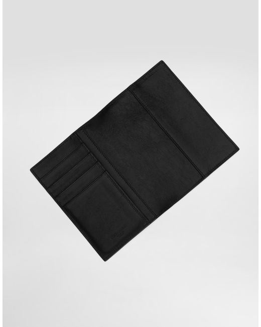 Dolce & Gabbana White Tempesta Calfskin Passport Holder for men