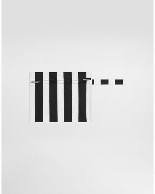 Dolce & Gabbana Black Striped Swim Shorts for men