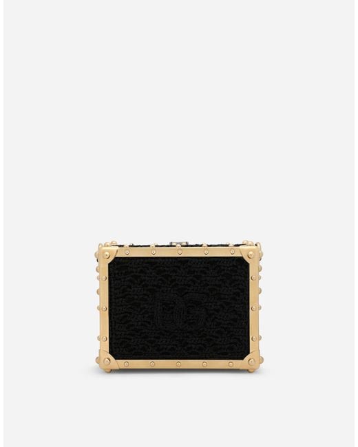 Sac Dolce Box En Raphia Travaillé Au Crochet Dolce & Gabbana en coloris Red