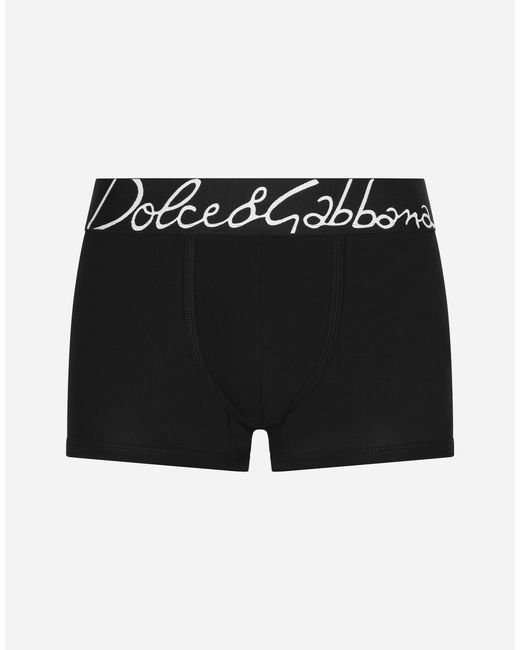 Dolce & Gabbana Black Logo-waistband Jersey-texture Boxers for men