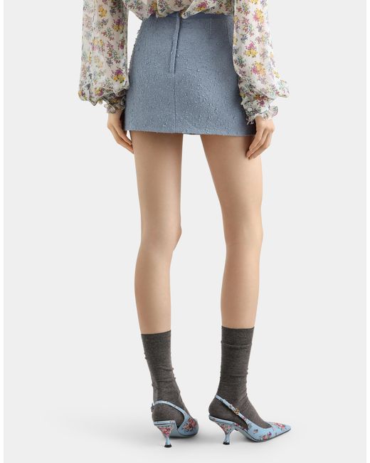 Dolce & Gabbana Blue Basketweave Skirt