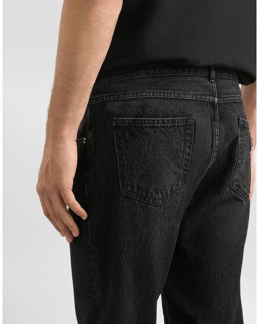 Dolce & Gabbana Black Denim Trousers for men