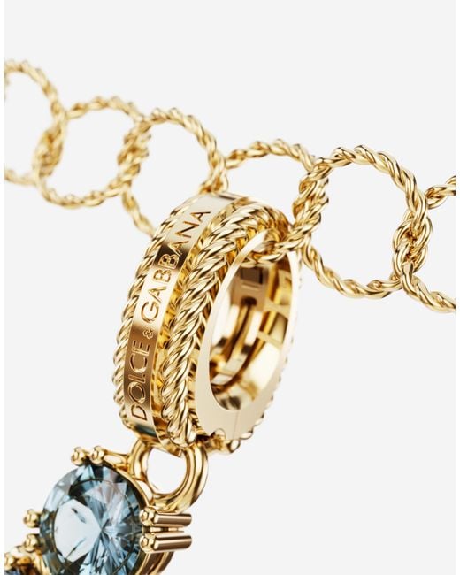 Dolce & Gabbana White Charm K Lettering 18Kt And Multicolored Gems