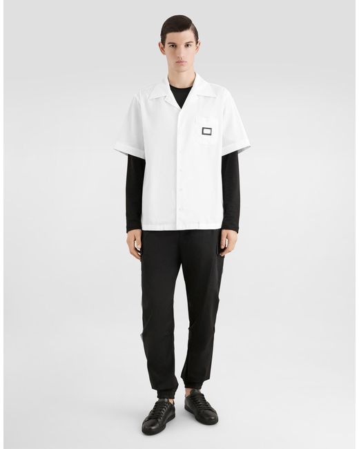 Dolce & Gabbana Black Long-Sleeved T-Shirt With Logo Tag for men