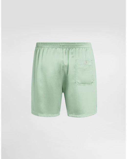 Dolce & Gabbana Green Silk Satin Boxer Shorts for men