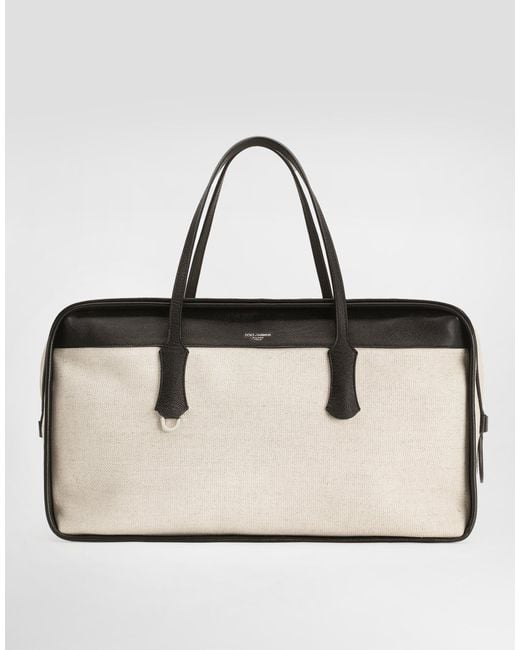 Dolce & Gabbana Natural Salt&Pepper Calfskin Atene Handbag for men