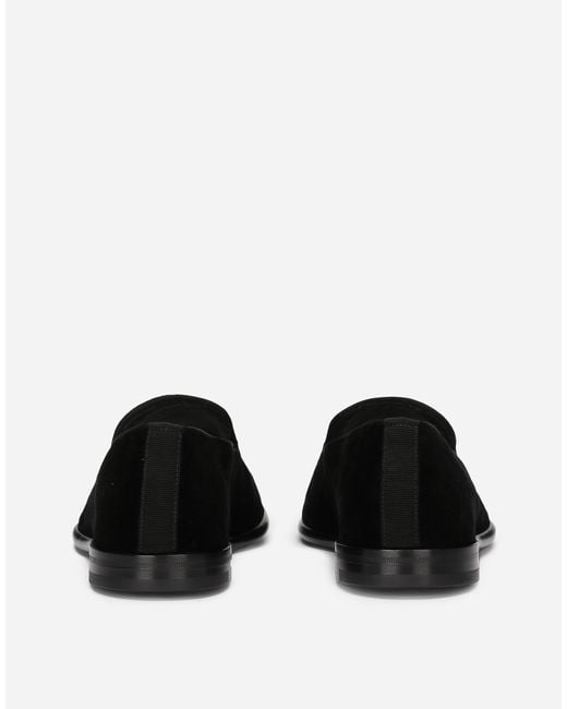 メンズ Dolce & Gabbana オペラシューズ ベルベット Dgロゴ Black