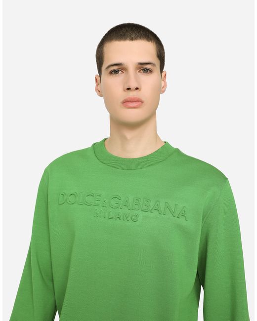 Dolce & Gabbana Technical Jersey Sweatshirt With Embossed Dg Logo in