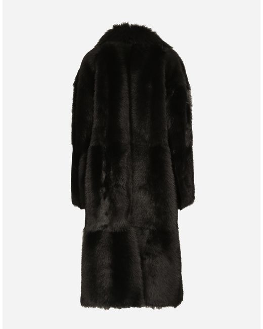 Dolce & Gabbana ムートン シングルブレスト コート Black