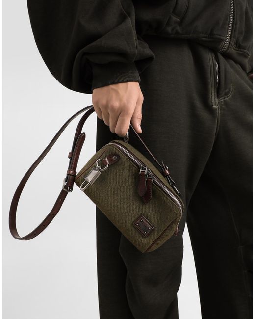 Dolce & Gabbana Multicolor Lock Fabric Crossbody Bag for men