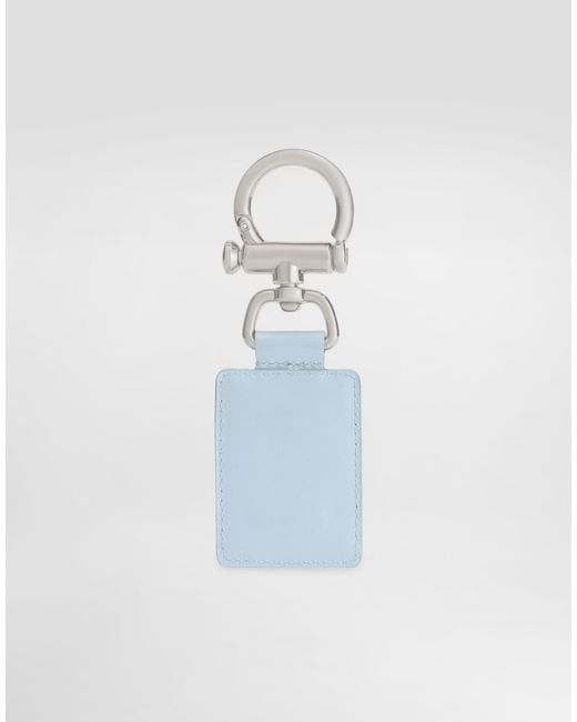 Dolce & Gabbana White Smooth Calfskin Keyring for men
