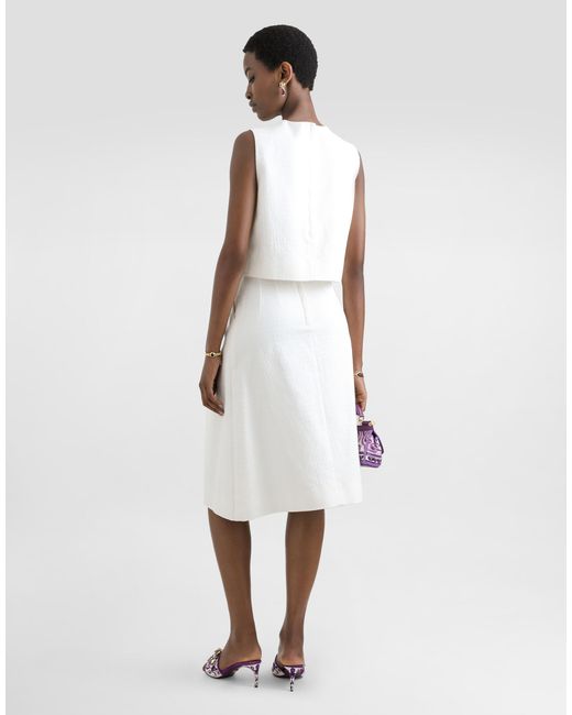 Dolce & Gabbana White Stretch Mat Top
