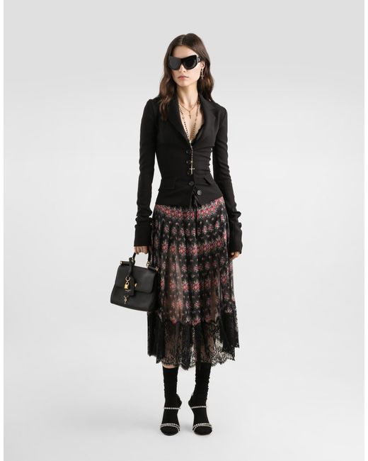 Dolce & Gabbana Black Single-Breasted Wool Canvas Jacket