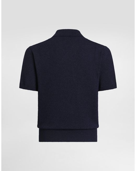 Dolce & Gabbana Blue Cotton-Linen Polo Shirt for men