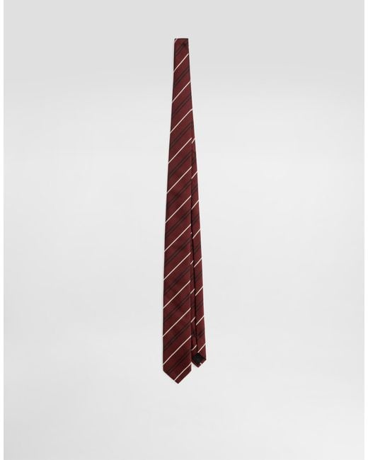Dolce & Gabbana Striped Jacquard Tie in White für Herren
