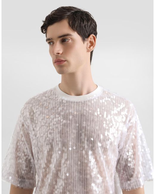 Dolce & Gabbana White Short-Sleeved T-Shirt for men