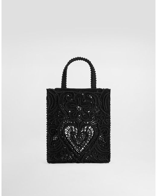 Dolce & Gabbana Black Small Cordonetto Lace Beatrice Bag