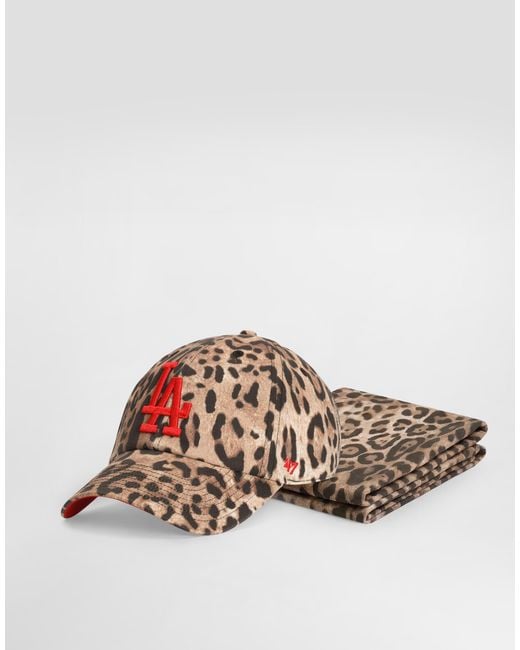 Dolce & Gabbana White X '47 Los Angeles Dodgers Leo-Print Balaclava for men