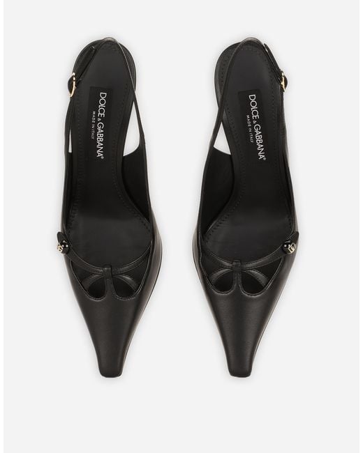 魅力【Dolce & Gabbana】ナッパレザー スリングバックパンプス Dolce & Gabbana ナッパレザー スリングバックパンプス ホワイト