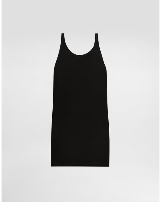 Dolce & Gabbana メンズ ブラック Cotton Tank Top With Print 【公式