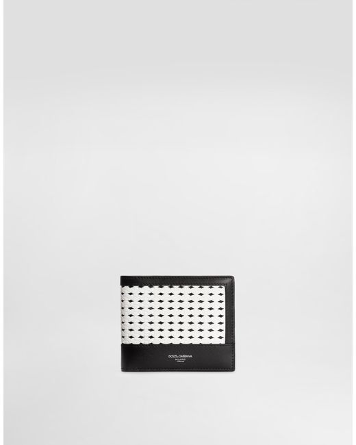 Dolce & Gabbana White Woven Plongé Calfskin Wallet for men