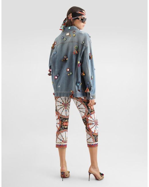 Dolce & Gabbana Blue Denim Jacket With Applications