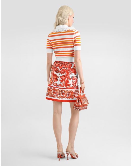 Dolce & Gabbana White Gonna