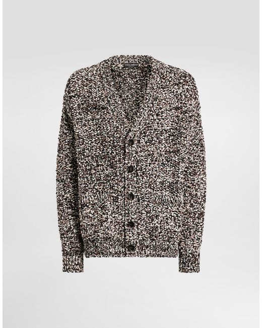 Dolce & Gabbana Gray Cotton Cardigan for men