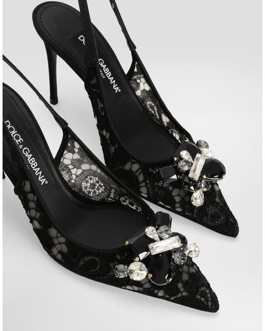 Dolce & Gabbana レディース ホワイト スリングバックパンプス