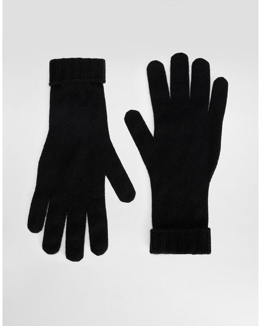 Dolce & Gabbana Black Handschuhe Aus Kaschmir