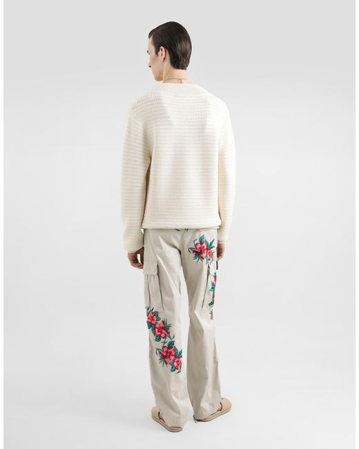 メンズ Dolce & Gabbana Dgエンブロイダリー ウール Vネック セーター White