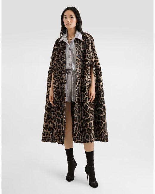 Dolce & Gabbana Multicolor Leo Kid Leather Cape