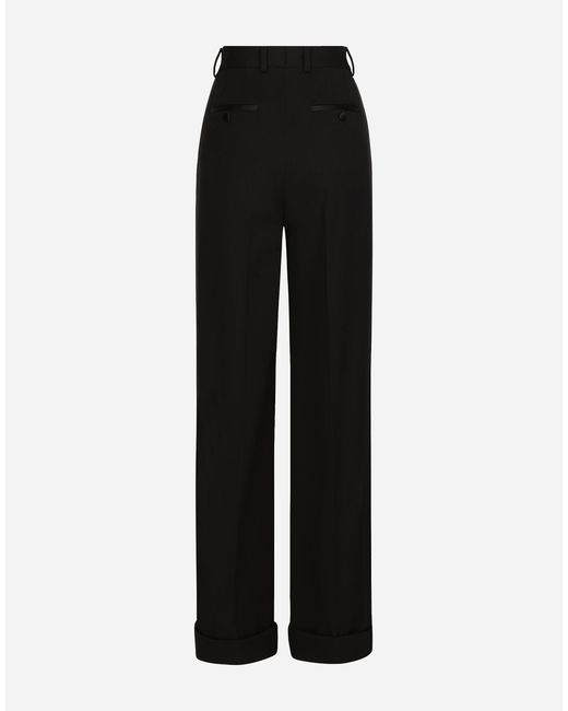 Dolce & Gabbana フレアパンツ ウールギャバジン Black